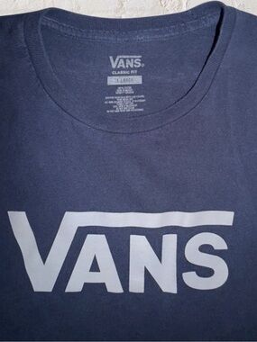 Vans Classic Fit Men’s XL Blue Short Sleeve Logo Graphic T-Shirt 100% Cotton